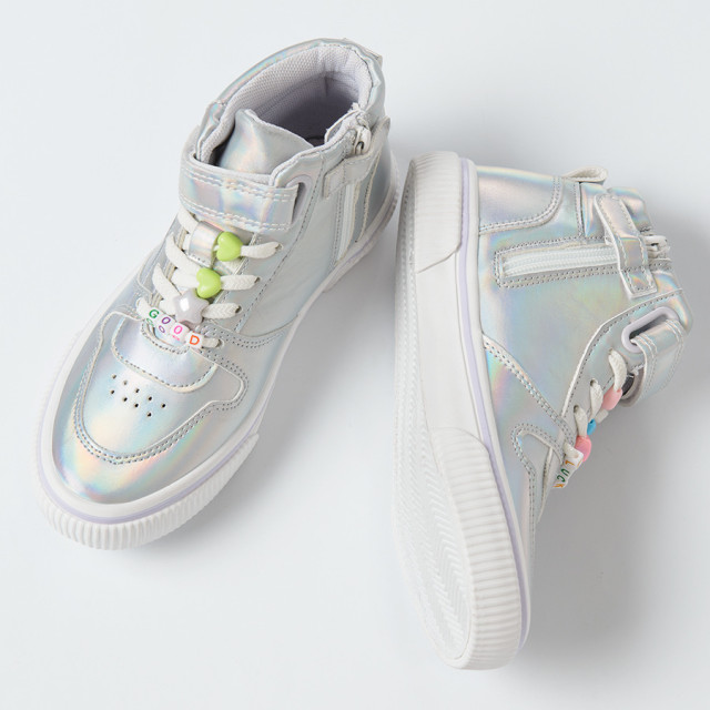 Високи обувки, цвят: Сребрист