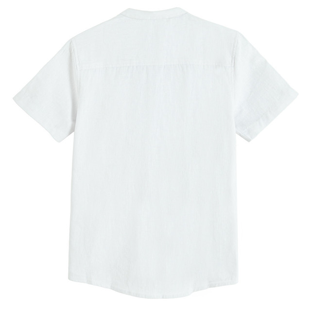 Риза с къс ръкав, цвят: Бял