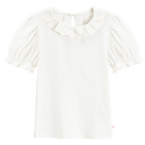 Блуза с къс ръкав, цвят: Бял