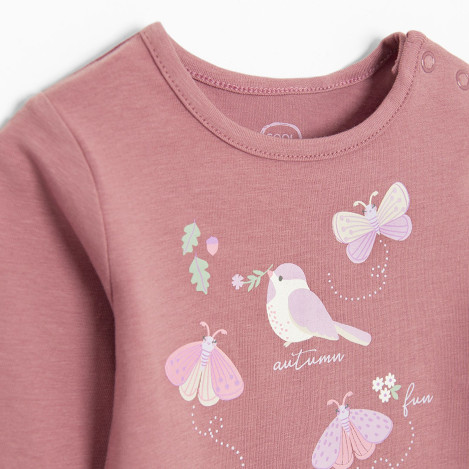 Боди с дълъг ръкав, цвят: Виолетов