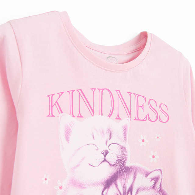 Тениска с дълъг ръкав, цвят: Розов