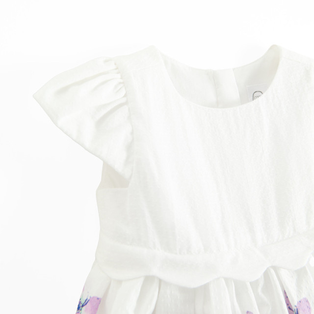 Рокля с къс ръкав, цвят: Кремав