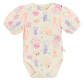 Боди с къс ръкав, цвят: Кремав