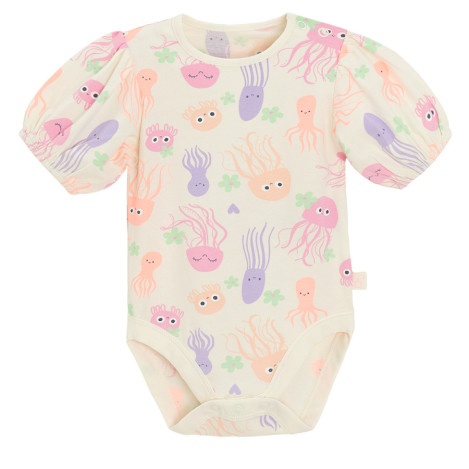 Боди с къс ръкав, цвят: Кремав