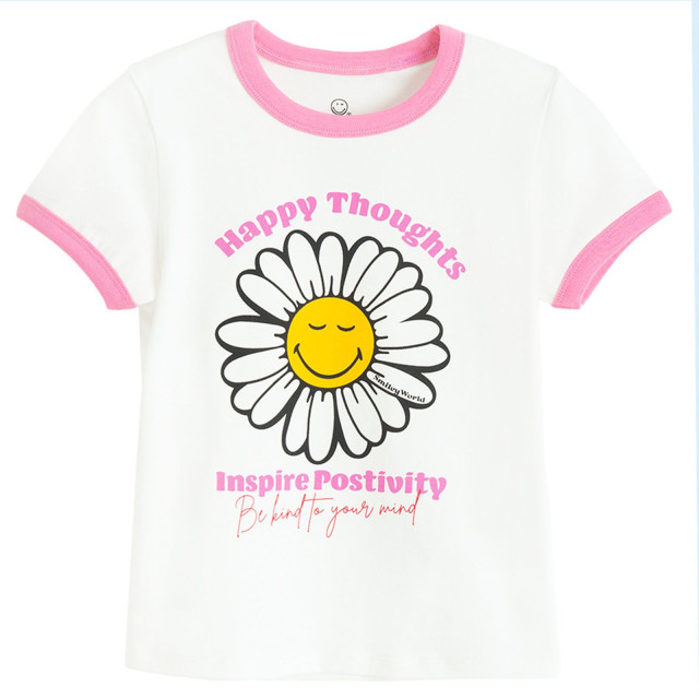 Тениска с къс ръкав SMILEY, цвят: Бял