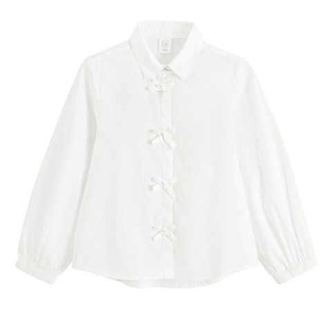 Риза с дълъг ръкав, цвят: Бял