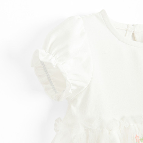 Боди с къс ръкав, цвят: Бял