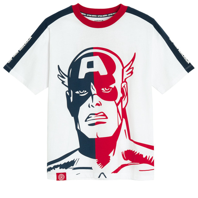 Тениска с къс ръкав MARVEL, цвят: Бял