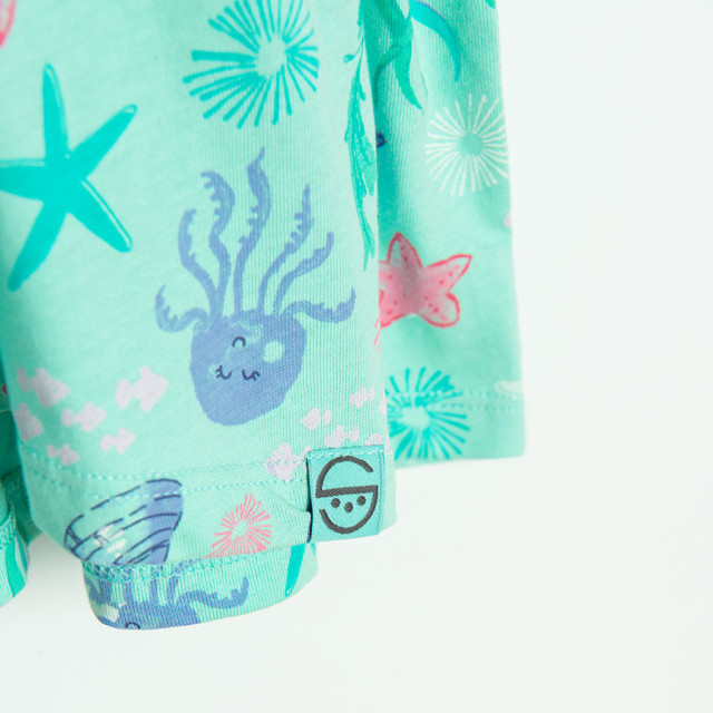 Рокля с къс ръкав, цвят: Тюркоазен