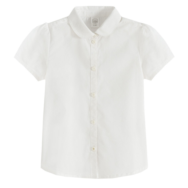 Риза с къс ръкав, цвят: Бял