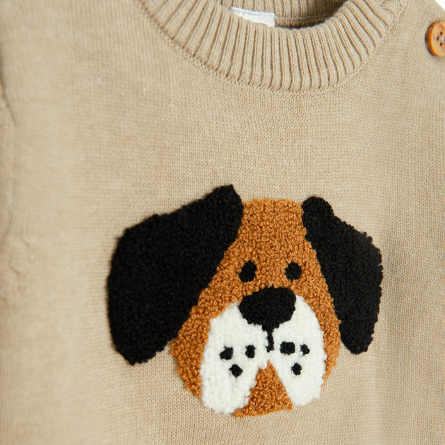 Пуловер, цвят: Бежов меланж