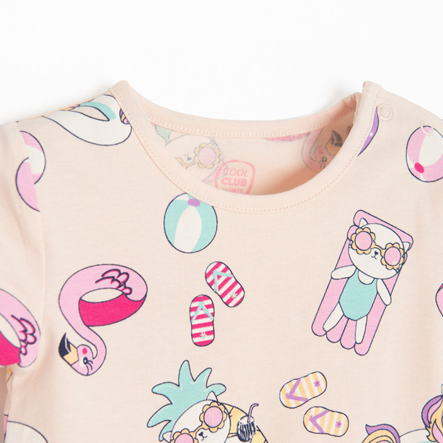 Боди с къс ръкав, цвят: Светло розов