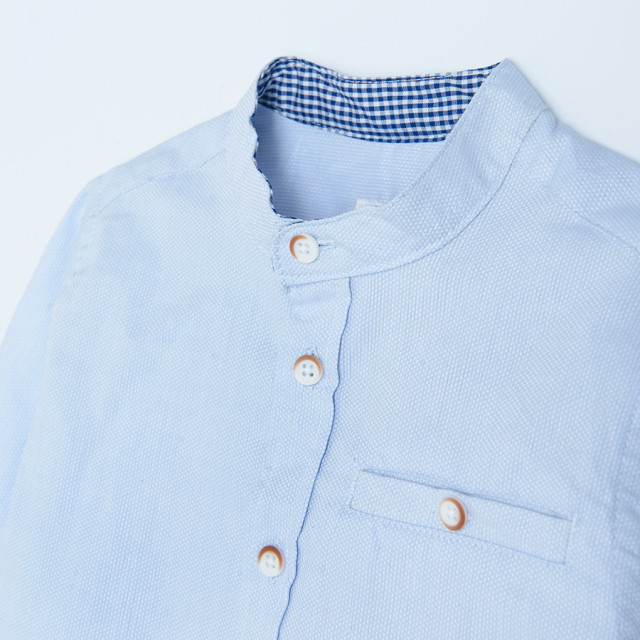 Риза с дълъг ръкав, цвят: Светло син