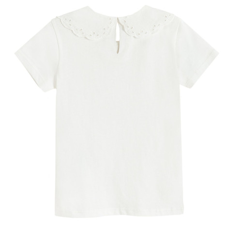 Блуза с къс ръкав, цвят: Бял