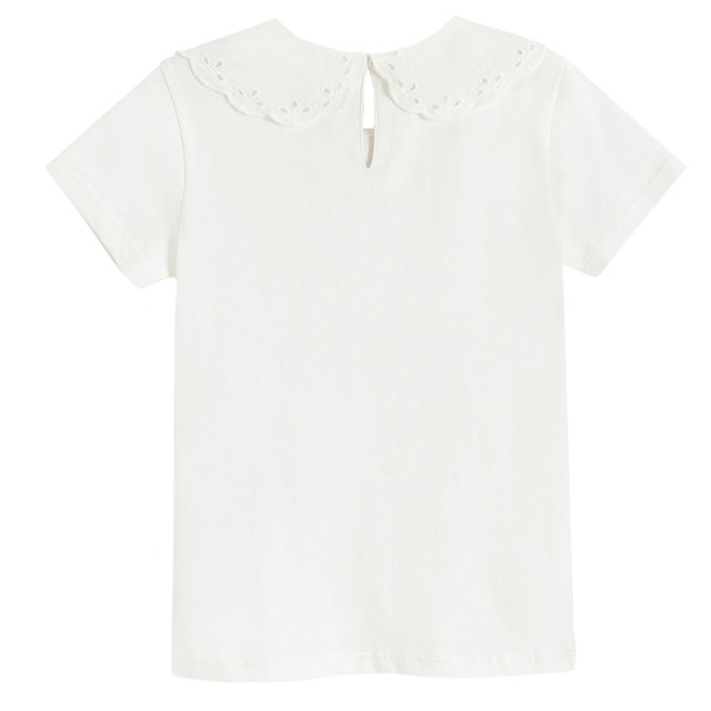 Блуза с къс ръкав, цвят: Бял