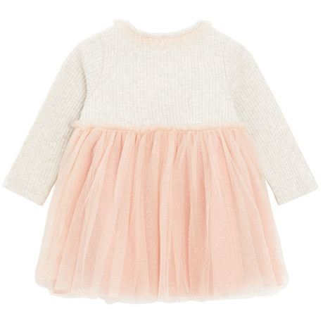 Рокля с дълъг ръкав, цвят: Бежов меланж