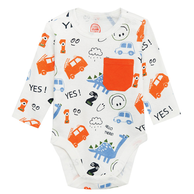 Боди с дълъг ръкав, цвят: Кремав