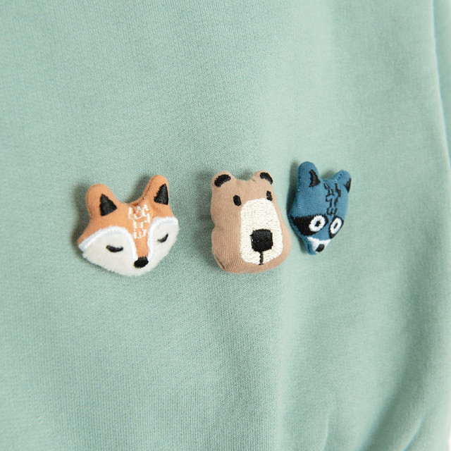 Блуза с дълъг ръкав, цвят: Зелен