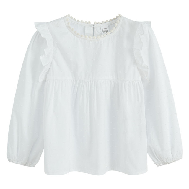 Блуза с дълъг ръкав, цвят: Бял