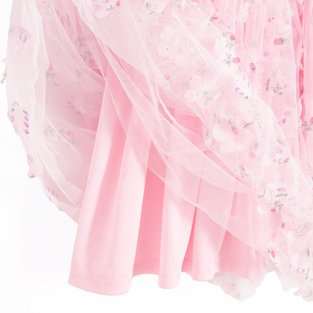 Рокля с къс ръкав, цвят: Розов