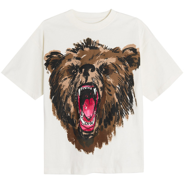 Тениска с къс ръкав, цвят: Кремав