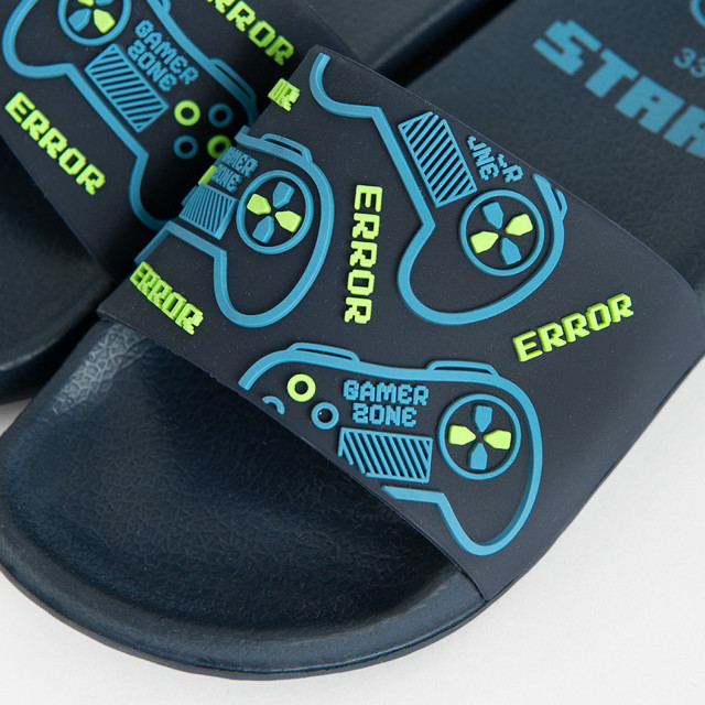 Плажни чехли, цвят: Син