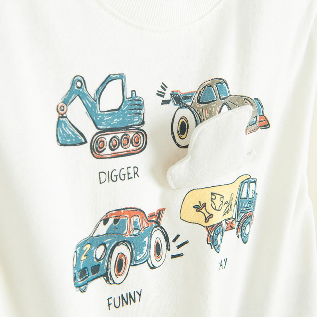 Блуза с дълъг ръкав, цвят: Бял