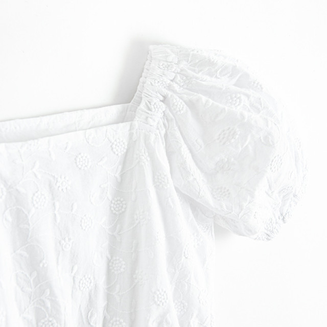 Рокля с къс ръкав, цвят: Бял