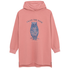 Рокля с дълъг ръкав, цвят: Светло розов