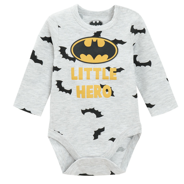 Боди с дълъг ръкав BATMAN, цвят: Сив меланж