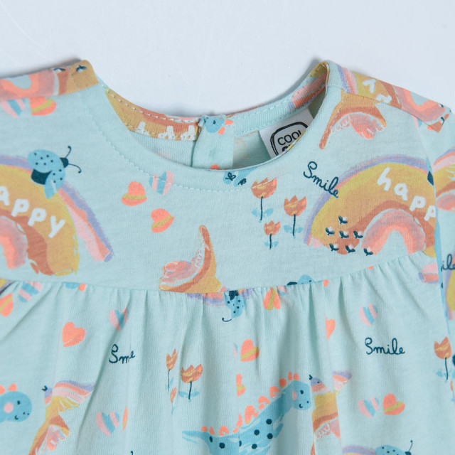 Рокля с дълъг ръкав, цвят: Ментов