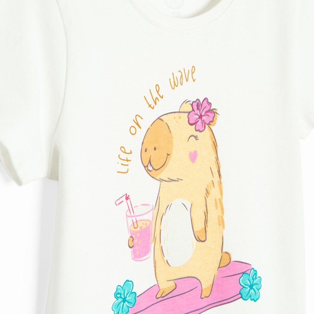 Тениска с къс ръкав, цвят: Бял