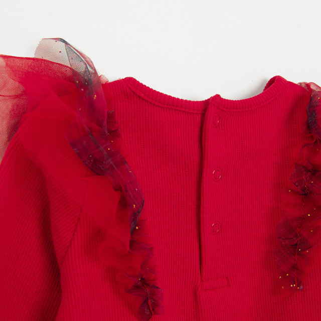 Блуза с дълъг ръкав, цвят: Червен