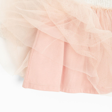 Рокля с дълъг ръкав, цвят: Бежов меланж