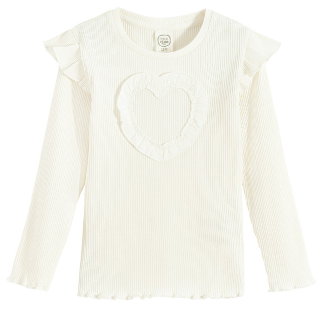 Блуза с дълъг ръкав, цвят: Бял