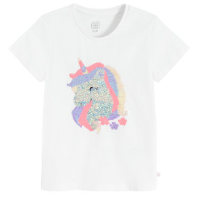 Тениска с къс ръкав, цвят: Бял