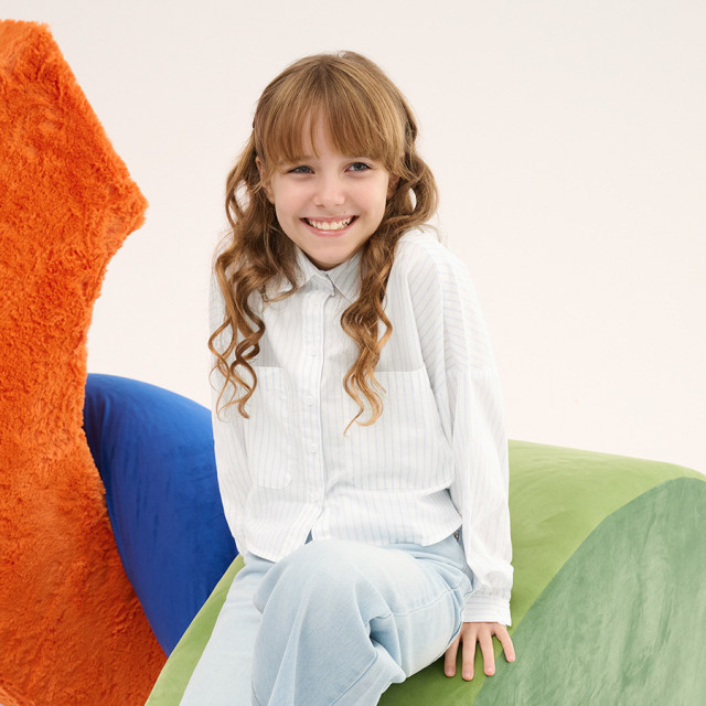 Риза с дълъг ръкав, цвят: Бял