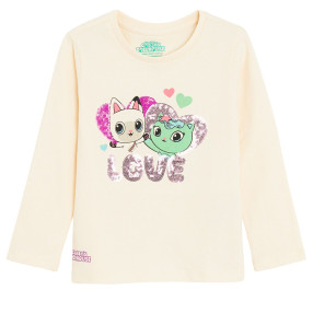 Тениска с дълъг ръкав GABBY’S DOLLHOUSE, цвят: Бял