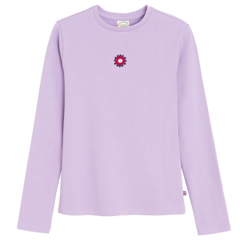 Тениска с дълъг ръкав, цвят: Виолетов
