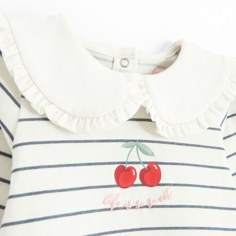 Блуза с дълъг ръкав, цвят: Бял