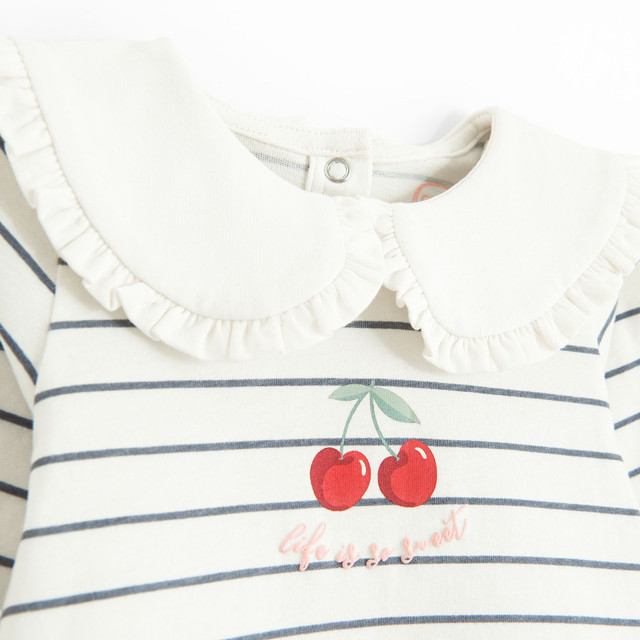 Блуза с дълъг ръкав, цвят: Бял