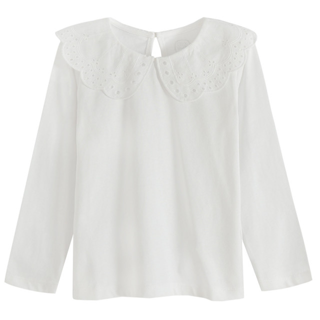 Блуза с дълъг ръкав, цвят: Бял