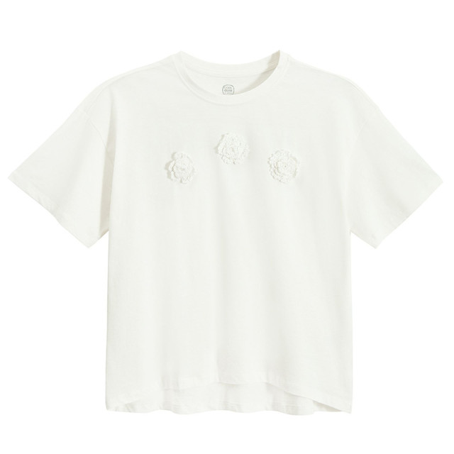 Блуза с къс ръкав, цвят: Бял