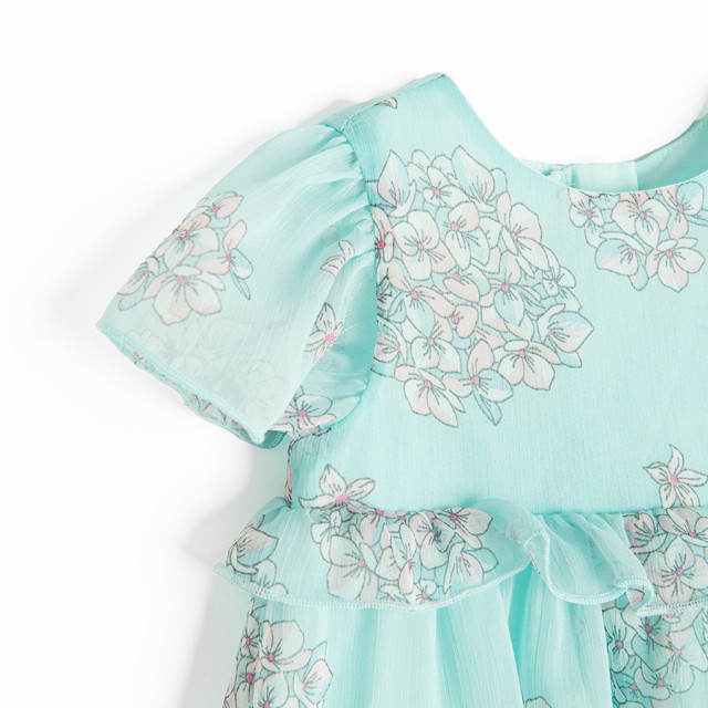 Рокля с къс ръкав, цвят: Тюркоазен