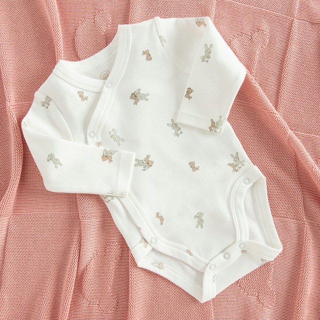 Боди с дълъг ръкав 3бр., цвят: Бял