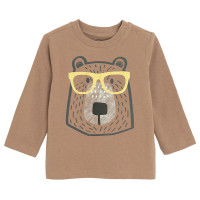 Тениска с дълъг ръкав, цвят: Кафяв