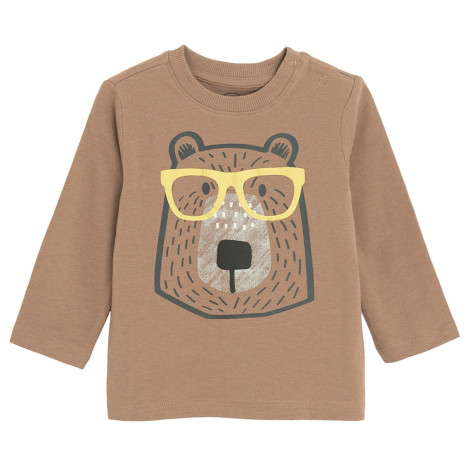 Тениска с дълъг ръкав, цвят: Кафяв