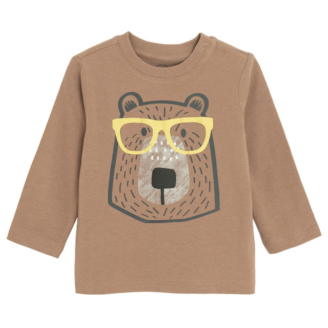 Тениска с дълъг ръкав, цвят: Кафяв