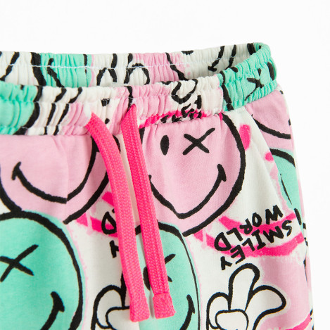 Спортен панталон SMILEY, цвят: Бял