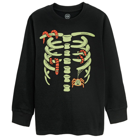 Блуза с дълъг ръкав, цвят: Черен